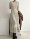 Strickkleid Zopfmuster Maxi für den Abend