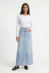 Jeans-Maxirock High Waist A-Linie fürs Büro