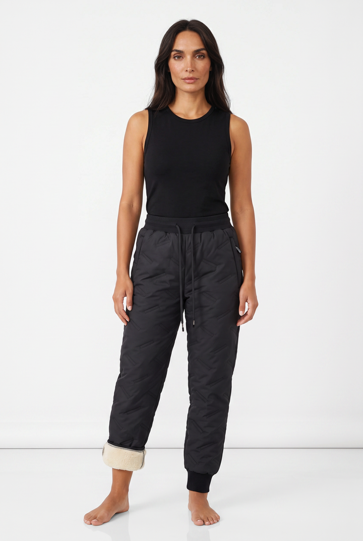 Thermo-Jogger Fleece-Gefüttert – Schwarz