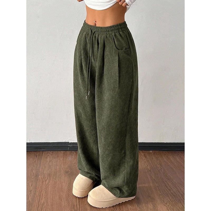 Cordhose Weites Bein mit Kordelzug