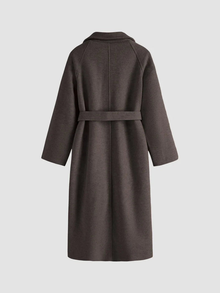Gegürteter Mantel aus Wollmischung, Longline