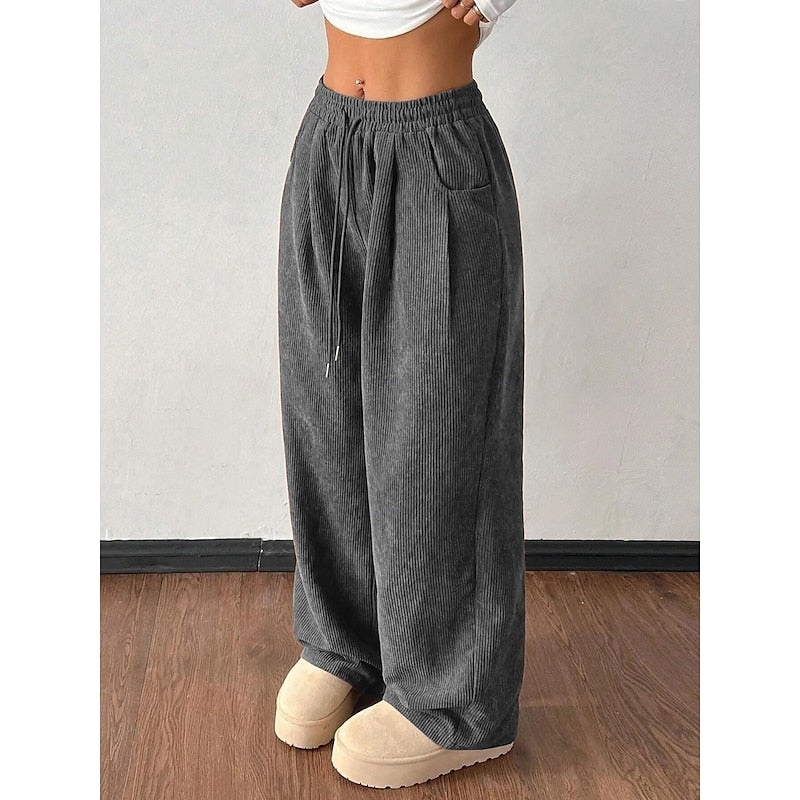 Cordhose Weites Bein mit Kordelzug