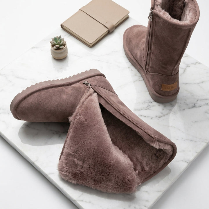 Knielange Winterboots mit Fellfutter