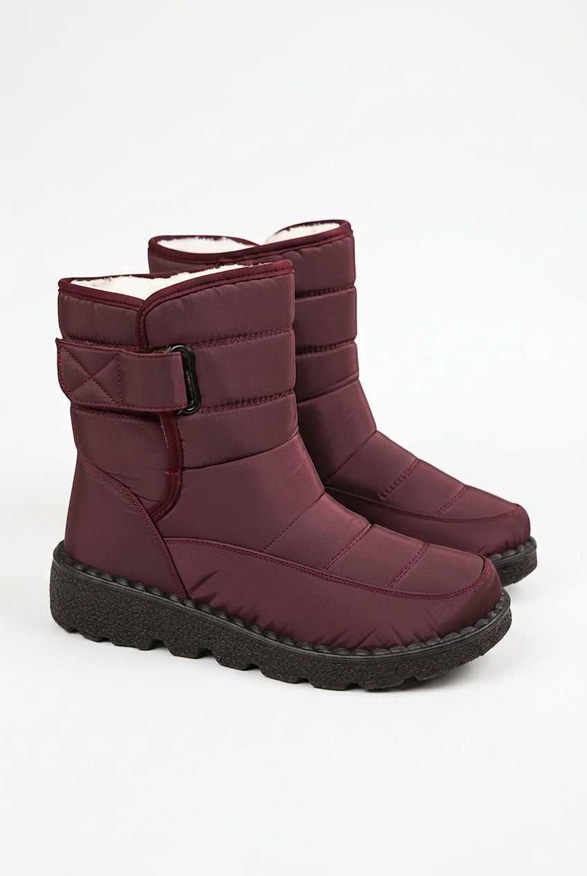Gefütterte Winterstiefel wasserdicht Damen – Rot
