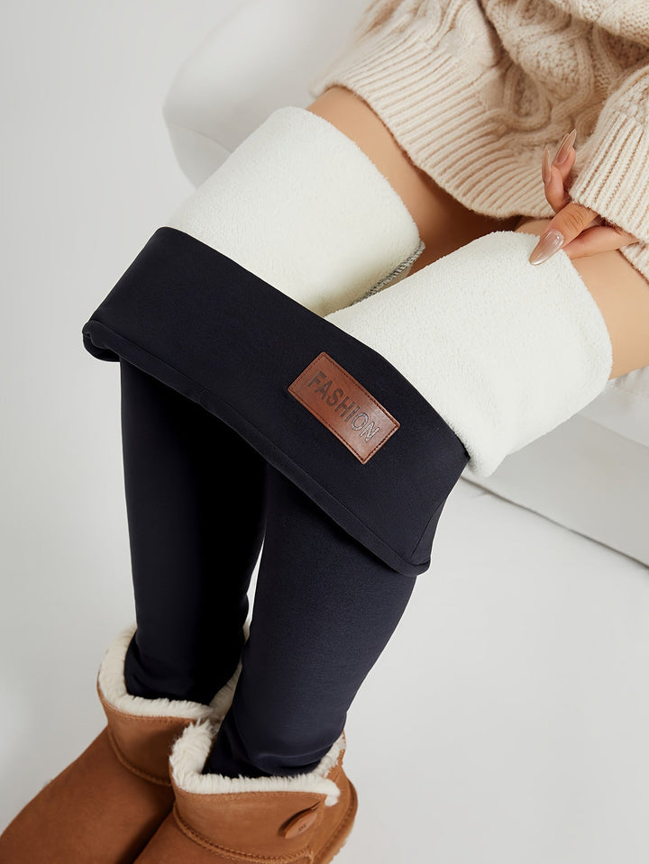 Thermo-Leggings mit Fleece-Fütterung und hohem Bund