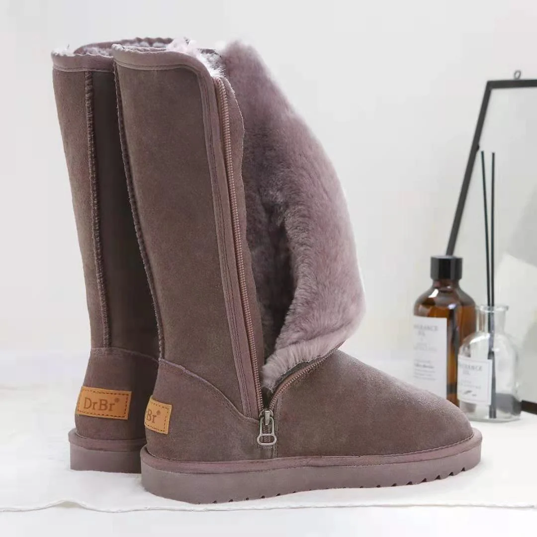 Knielange Winterboots mit Fellfutter