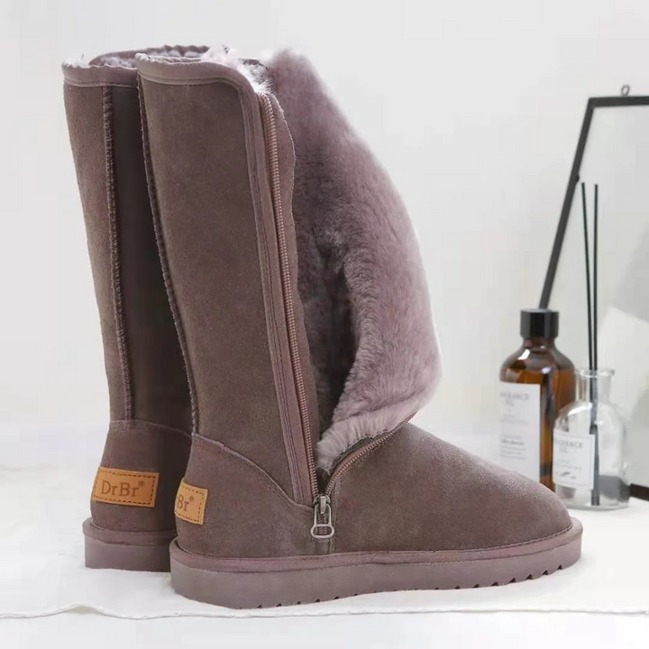 Knielange Winterboots mit Fellfutter