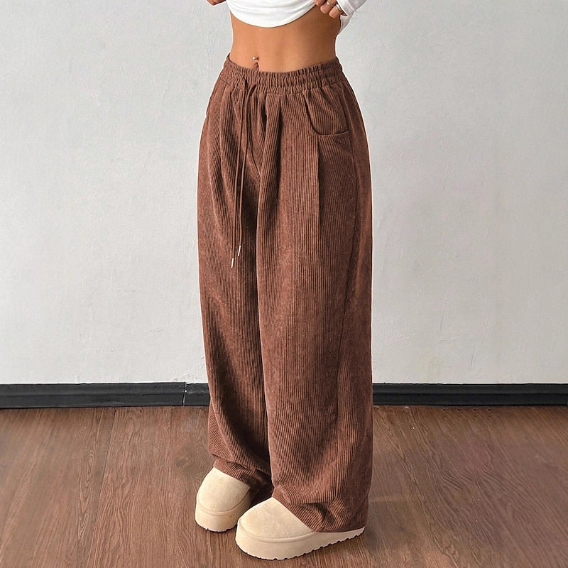 Cordhose Weites Bein mit Kordelzug