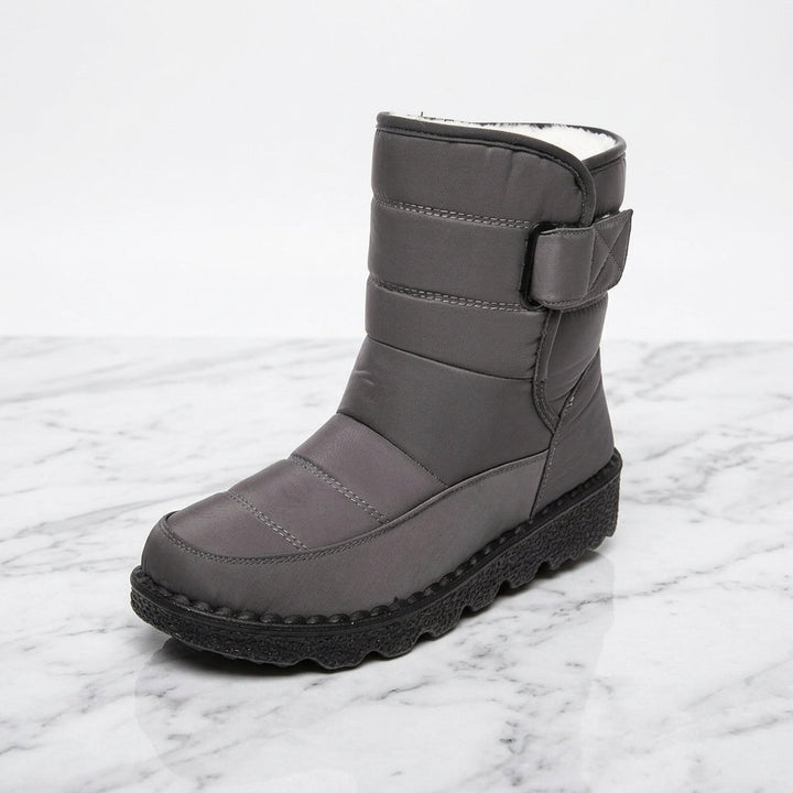 Gefütterte Winterstiefel wasserdicht Damen – Grau
