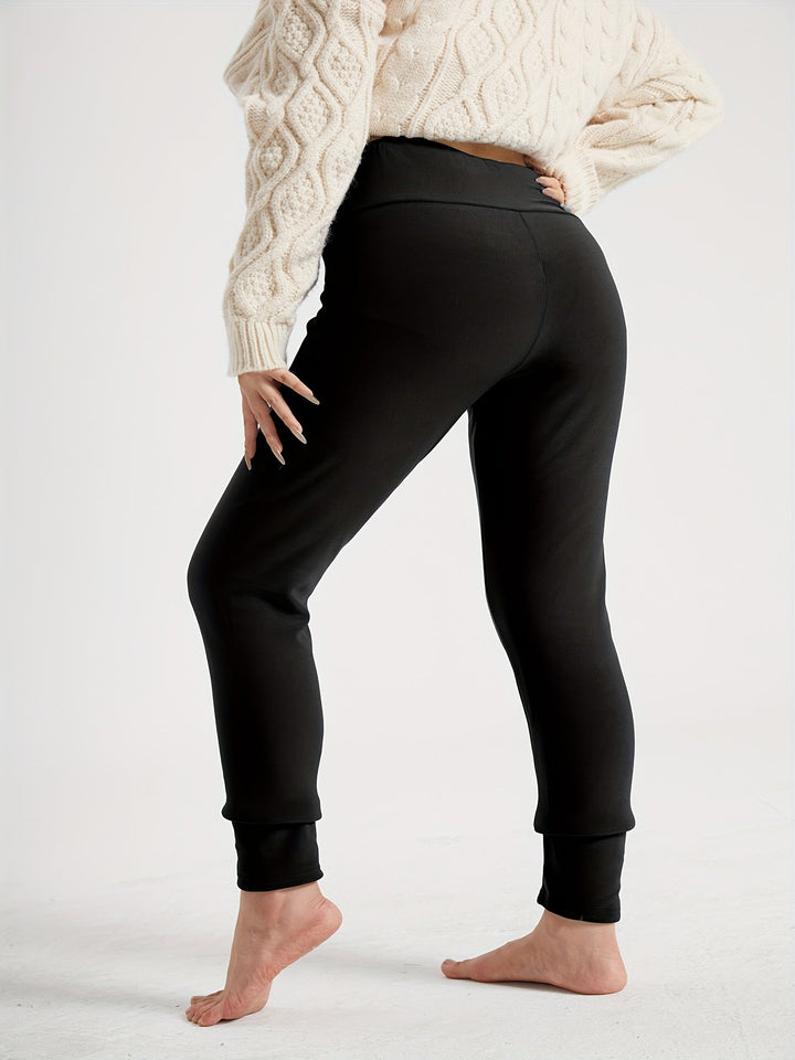 Thermo-Leggings mit Fleece-Fütterung und hohem Bund