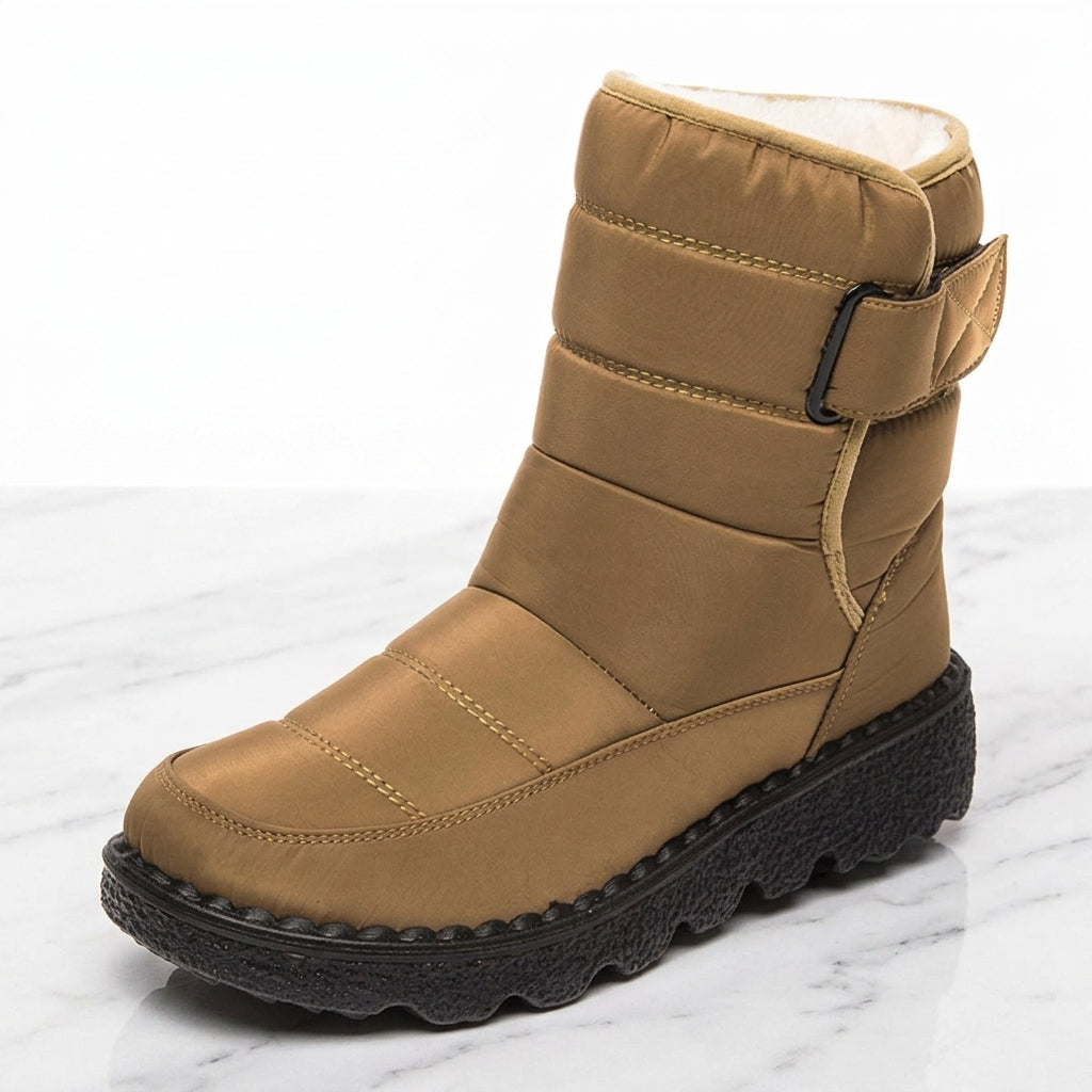 Gefütterte Winterstiefel wasserdicht Damen – Khaki