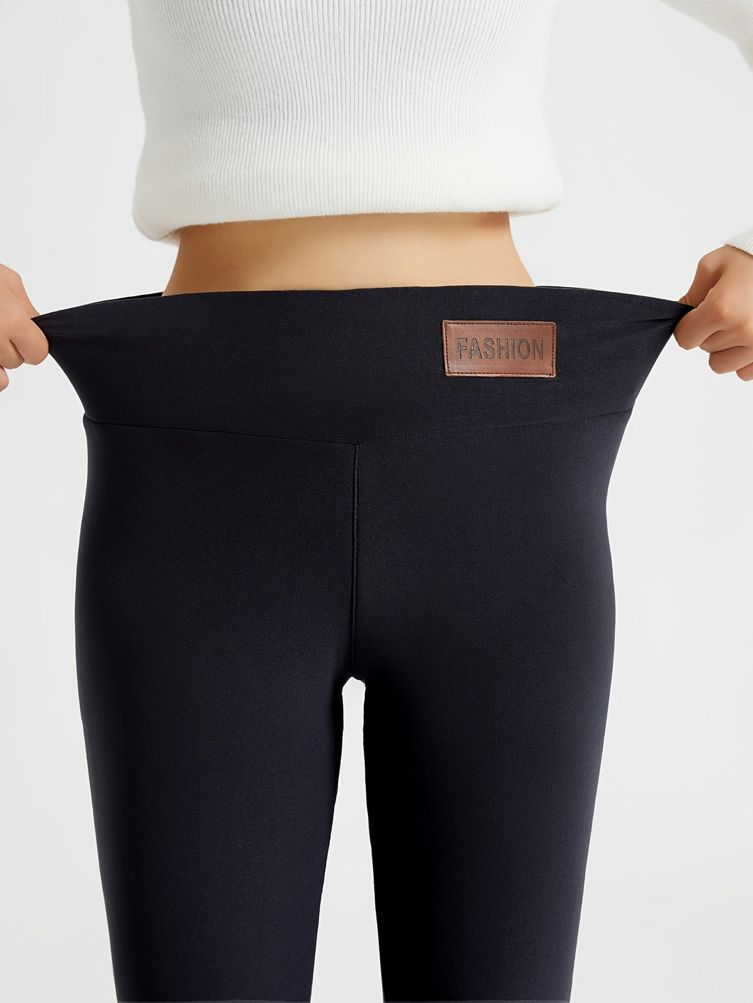 Thermo-Leggings mit Fleece-Fütterung und hohem Bund