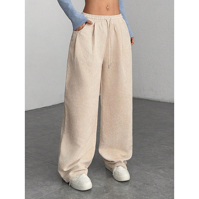 Cordhose Weites Bein mit Kordelzug
