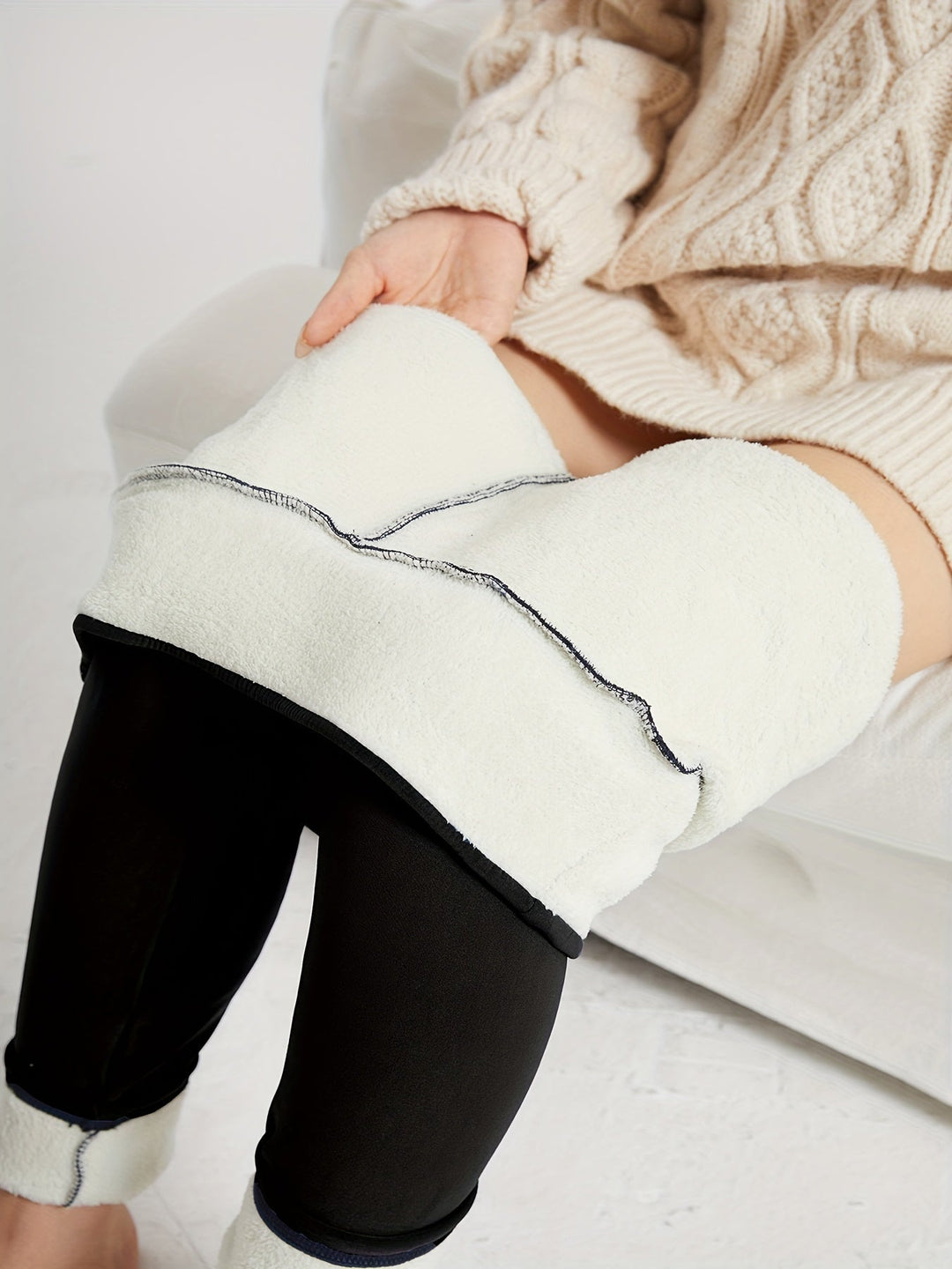 Thermo-Leggings mit Fleece-Fütterung und hohem Bund